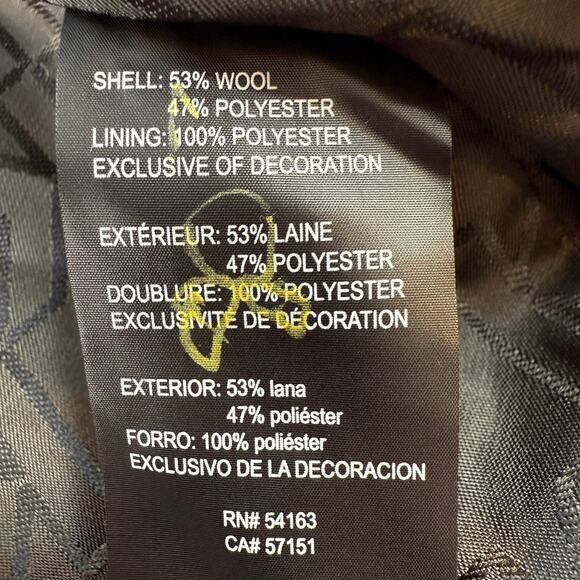 KARL LAGERFELD PARIS Women's XL Double-Breasted Overcoat Wool Blend - Picture 8 of 16